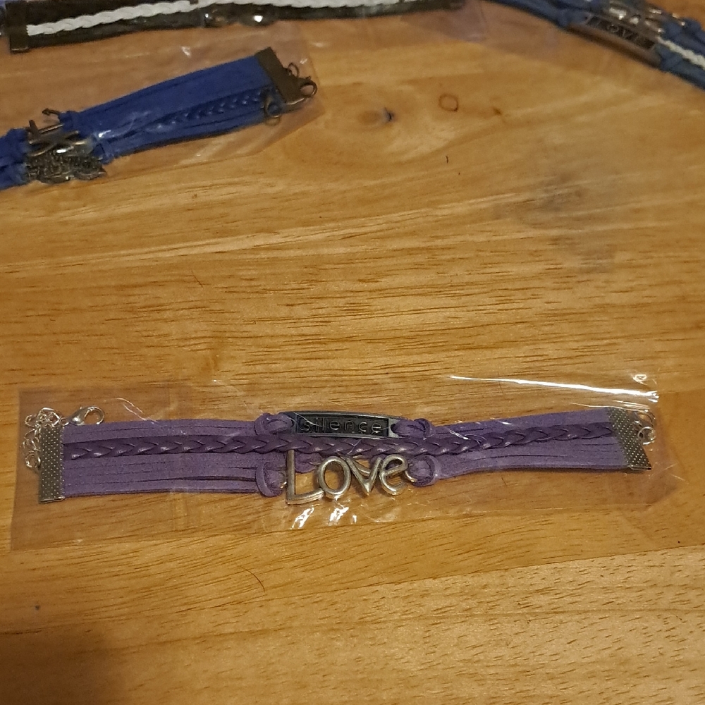 Purple 'Love' Multi-Strand Bracelet